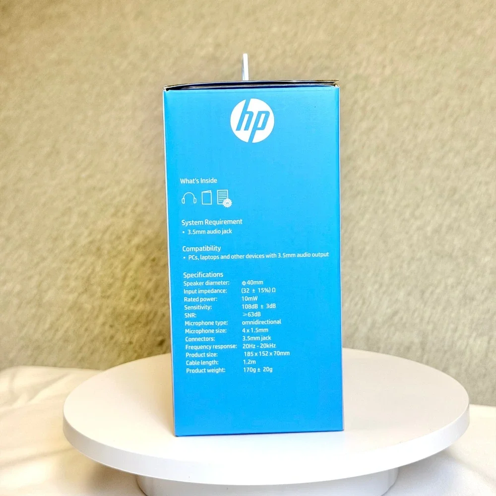 HP Music Headset DHH-1206 White Gold Wired Over-Ear Headphones with Microphone
